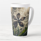 Black Orchid Spiderweb Floral Latte Mok (Rechterhoek)