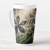 Black Orchid Spiderweb Floral Latte Mok (Linkerhoek)
