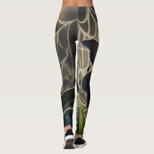 Black Orchid Spiderweb Floral Leggings (Achterkant)