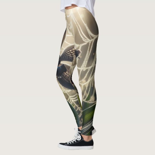 Black Orchid Spiderweb Floral Leggings (Links)