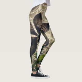 Black Orchid Spiderweb Floral Leggings
