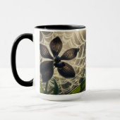 Black Orchid Spiderweb Floral Mok (Links)