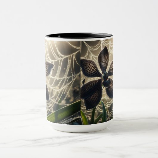 Black Orchid Spiderweb Floral Mok (Midden)