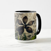 Black Orchid Spiderweb Floral Mok (Voorkant rechts)
