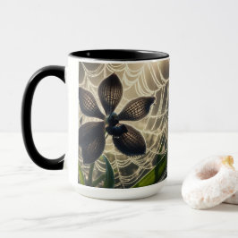 Black Orchid Spiderweb Floral Mok