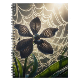Black Orchid Spiderweb Floral Notitieboek