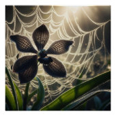 Black Orchid Spiderweb Floral Perfect Poster (Voorkant)