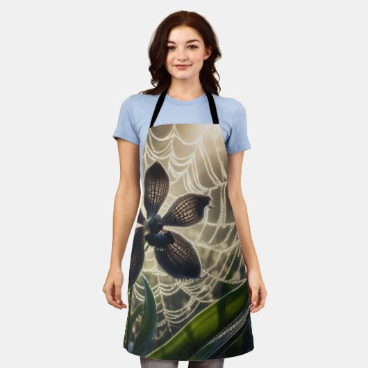 Black Orchid Spiderweb Floral Schort (Gedragen)