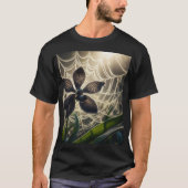 Black Orchid Spiderweb Floral T-shirt (Voorkant)