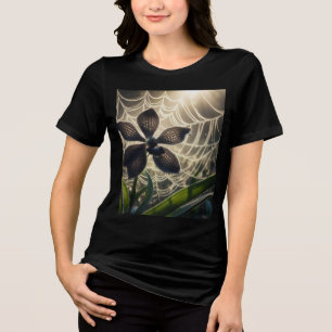 Black Orchid Spiderweb Floral Tri-Blend Shirt
