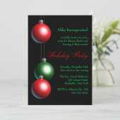 Black Ornament Holiday Invitation (corp) Kaart (Staand voorkant)