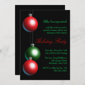 Black Ornament Holiday Invitation (corp) Kaart (Voorkant / Achterkant)
