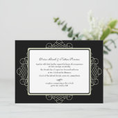Black Ornament Invitation Kaart (Staand voorkant)