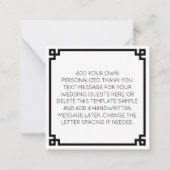 Black Ornamental Greek Key Dank je Notitiekaartje (Achterkant)