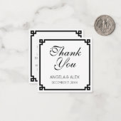 Black Ornamental Greek Key Dank je Notitiekaartje (Voorkant / Achterkant in situ)