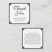 Black Ornamental Greek Key Dank je Notitiekaartje (Voorkant / Achterkant)