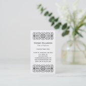 Black Ornamental Scroll Wough Iron Professional Visitekaartje (Staand voorkant)