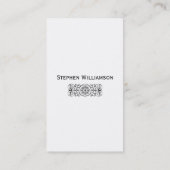 Black Ornamental Scroll Wough Iron Professional Visitekaartje (Achterkant)