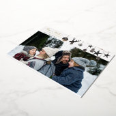 Black Ornaments & Para Photo Merry Kerstmis Folie Uitnodiging (Gedraaid)