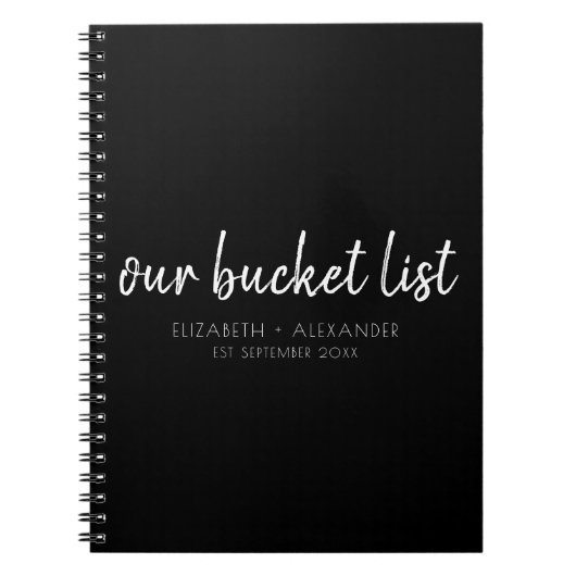 Black Our Bucket List Couples Keepslag Notitieboek (Voorkant)