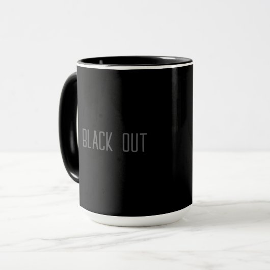Black Out - Typografie Mok (Voorkant links)