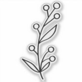 Black Outline Berry Custom Cut Sticker (Voorkant)