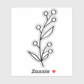 Black Outline Berry Custom Cut Sticker (Vel)