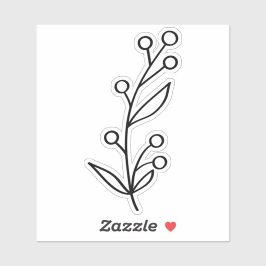 Black Outline Berry Custom Cut Sticker (Vel)