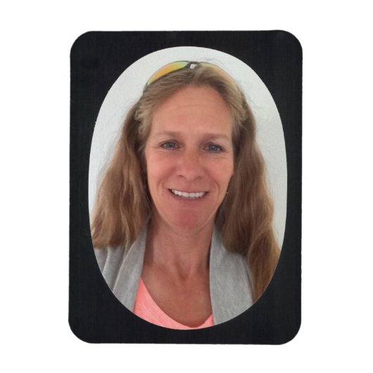 Black Oval Photo Lijst Magneet (Verticaal)