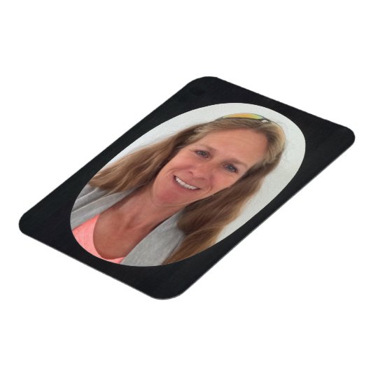 Black Oval Photo Lijst Magneet (Linkerzijde)