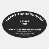 Black Oval Sticker voor zakelijke Thanksgiving (Voorkant)