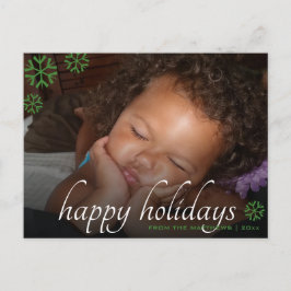 Black Overlay Green Prettige feestdagen Uw foto Briefkaart