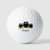 Black Owl Design Personalised Golfballen (Voorkant)