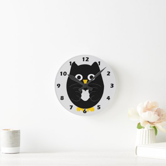 Black Owl Design Ronde Klok (Huis)
