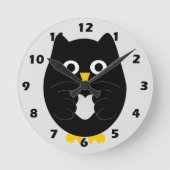 Black Owl Design Ronde Klok (Voorkant)