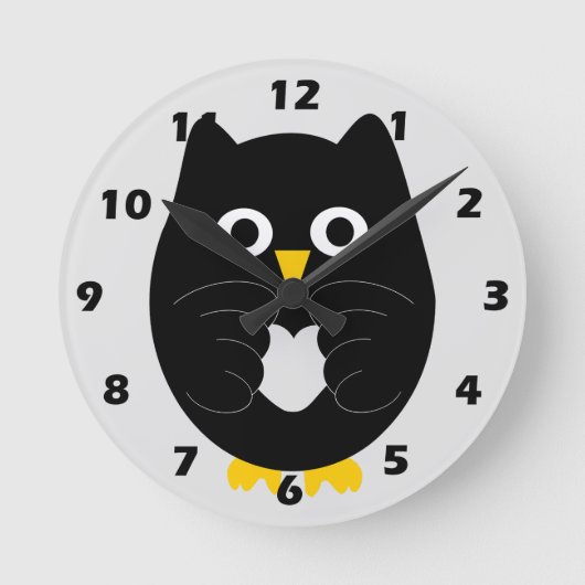 Black Owl Design Ronde Klok (Voorkant)