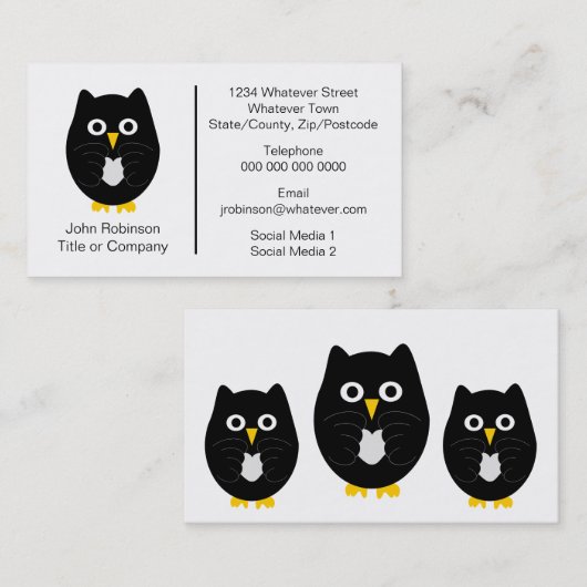 Black Owl Design Visitekaartje (Voorkant / Achterkant)