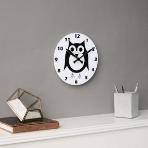 Black Owl Design Wall-klok Ronde Klok