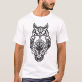 Black Owl Henna Style Women_s Wildlife Natuur Know T-shirt (Voorkant)