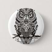 Black Owl Ronde Button 5,7 Cm (Voorkant)