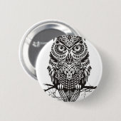 Black Owl Ronde Button 5,7 Cm (Voorkant /achterkant)