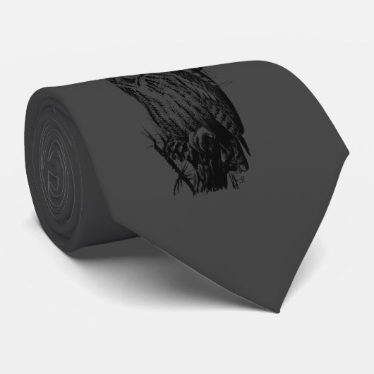 Black Owl | STROPDAS | Kool en zwart (Opgerold)