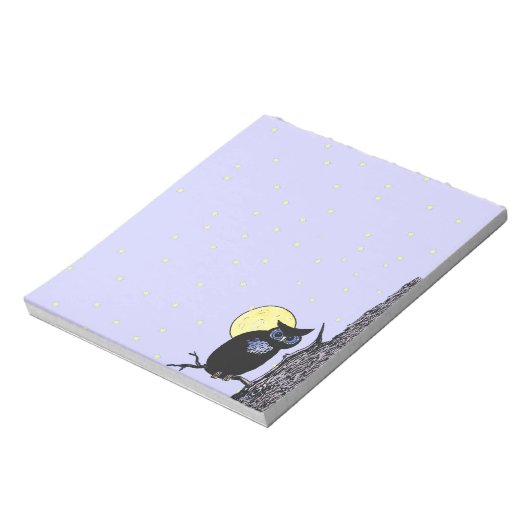Black Owl Tree Moon Stars Notitieblok (Linkerzijde)