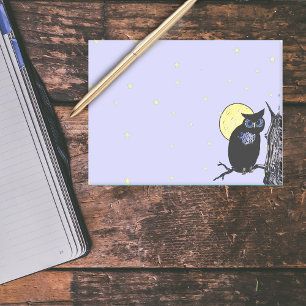 Black Owl Tree Moon Stars Post-it® Notes