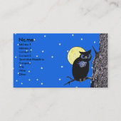Black Owl Tree Moon Stars Visitekaartje (Voorkant)