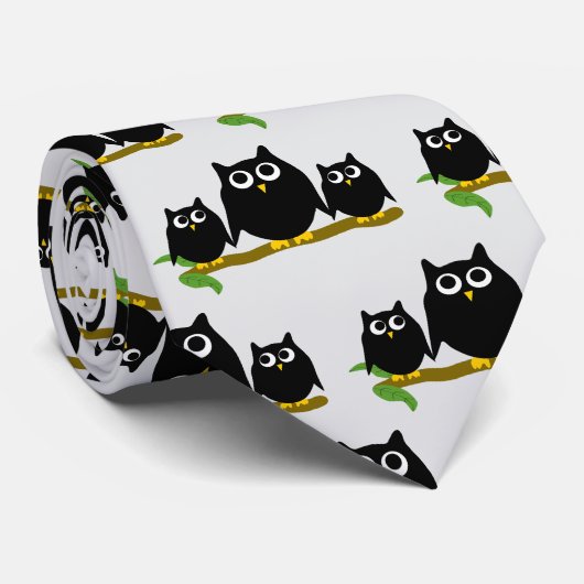 Black Owls Design Any Colour Background Stropdas (Opgerold)