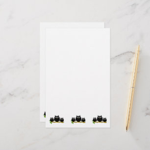 Black Owls Design Briefpapier