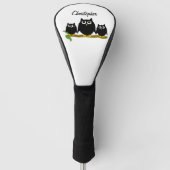 Black Owls Design op maat gemaakt Golfheadcover (Voorkant)