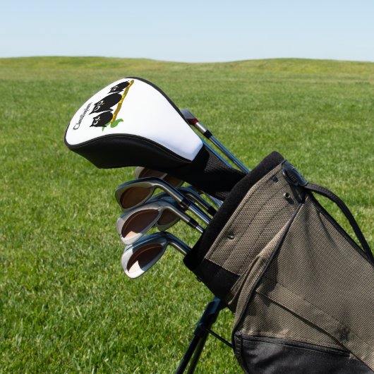 Black Owls Design op maat gemaakt Golfheadcover (Insitu)