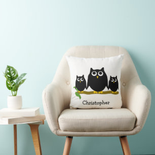 Black Owls Design op maat gemaakt Kussen